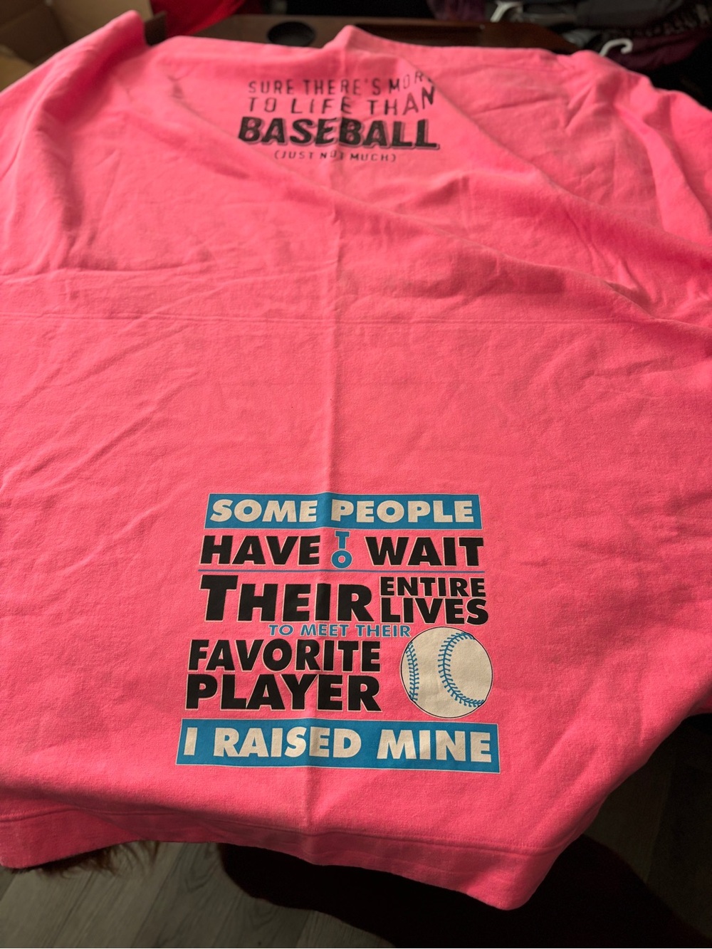 Pink 'I Raised Mine' Baseball Mom Graphic Blanket